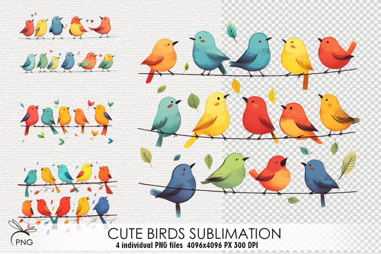 Cute birds sublimation