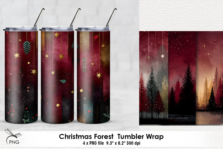 Tumbler Sublimation Design PNG - 4 Variations