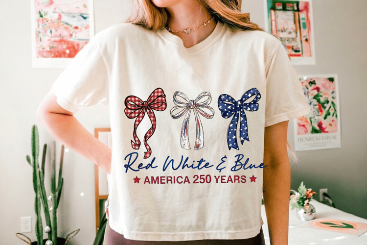 Red White & Blue 250 Anniversary PNG T-Shirt|4th of July PNG
