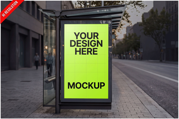 Bus Stop Screen Evening Street