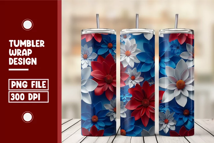 Flower Tumbler Wrap Design