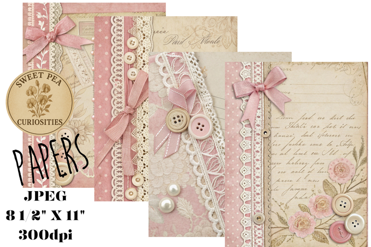 Shabby Chic, Pink, Paper, Floral, Papers, Junk Journal