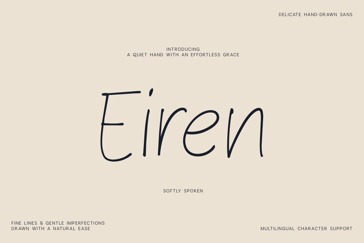Eiren Delicate Hand Drawn Sans Font example image 1