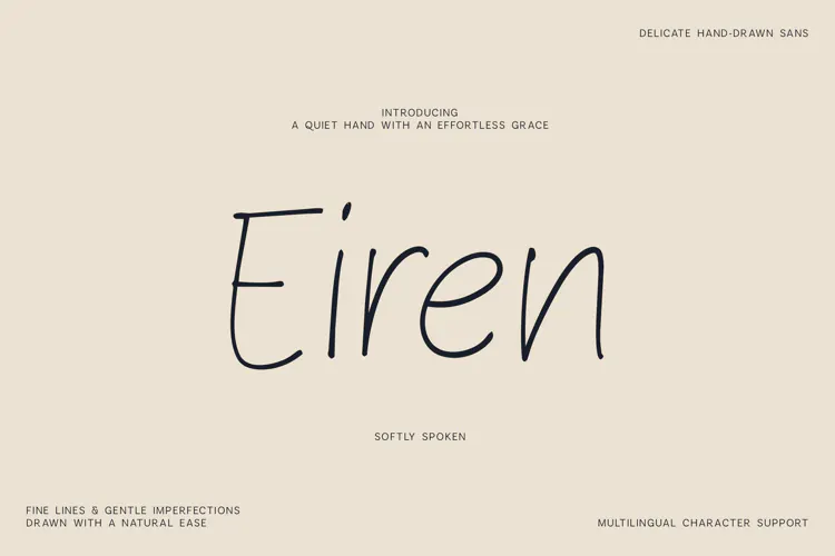 Eiren Delicate Hand Drawn Sans Font