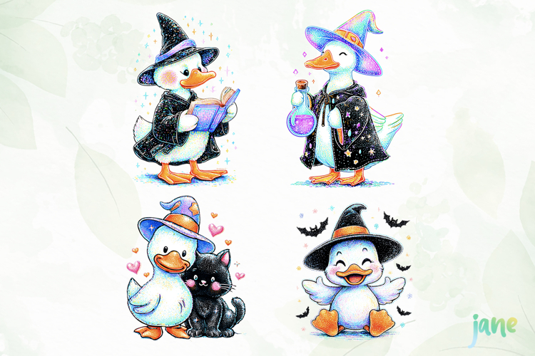Pastel Witchy Goose Clipart Sublimation