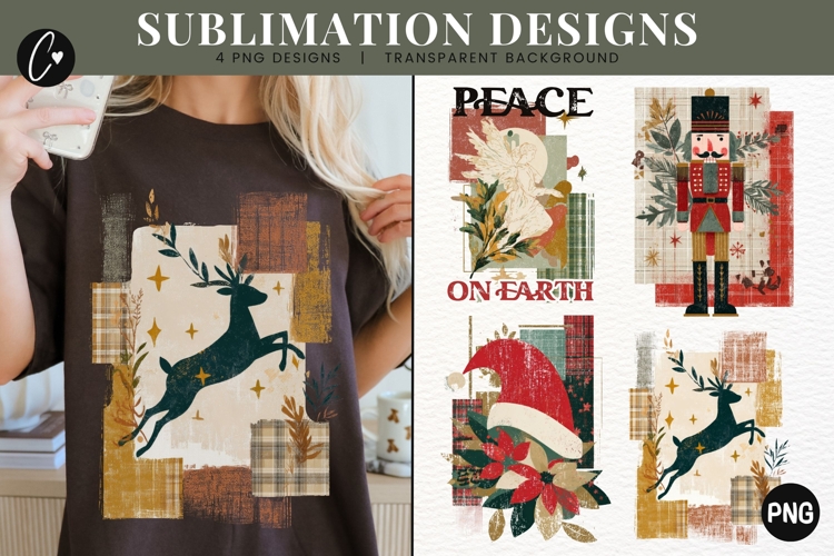 4 Vintage Christmas PNG Sublimation