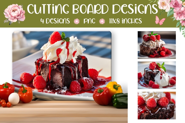Raspberry Cutting Board, Cake Cutting Board, Brownie PNG