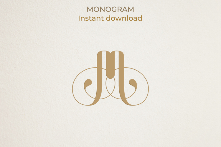M Monogram Logo, Elegant Initial Monogram