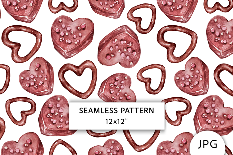 Sweets Heart Seamless Pattern, Valentines Digital Paper
