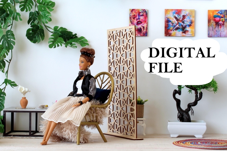 Miniature dressing screen digital download file CDR dollhous