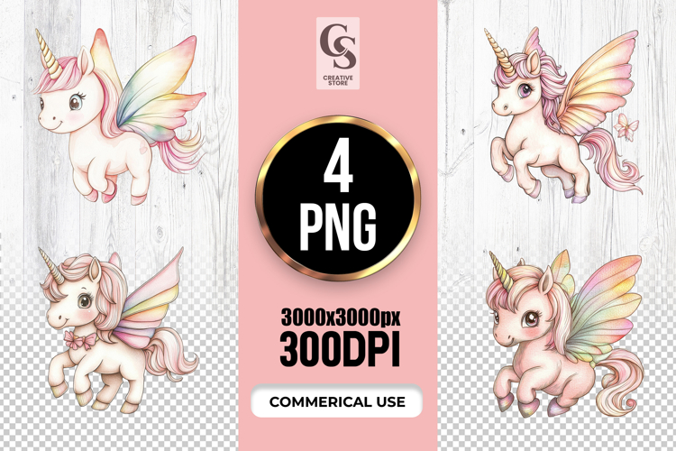 Rainbow Unicorn Clipart Image 4