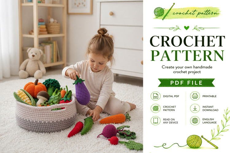 Crochet Vegetable Toys Pattern Bundle PDF