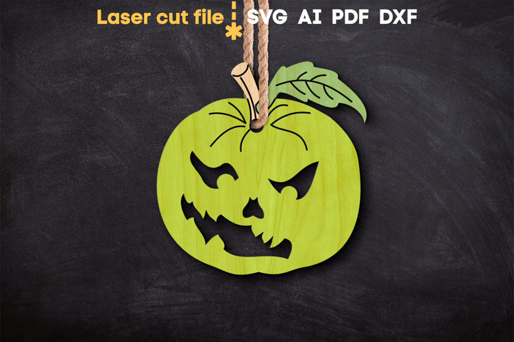 Halloween Apple Ornament SVG laser cut file for Glowforge