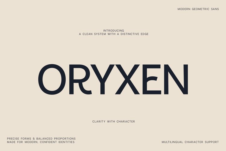 Oryxen Modern Geometric Sans Serif Font example image 1