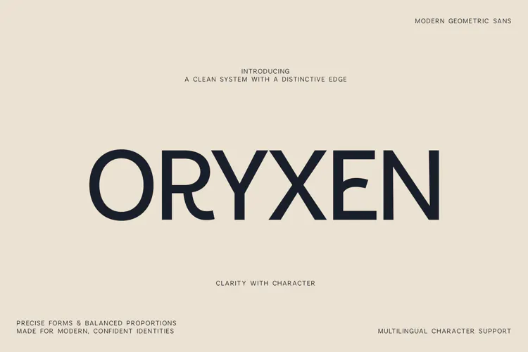 Oryxen Modern Geometric Sans Serif Font