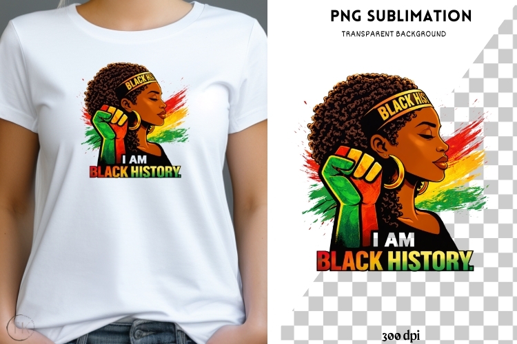 Black History Month PNG | I Am Black History Shirt Design
