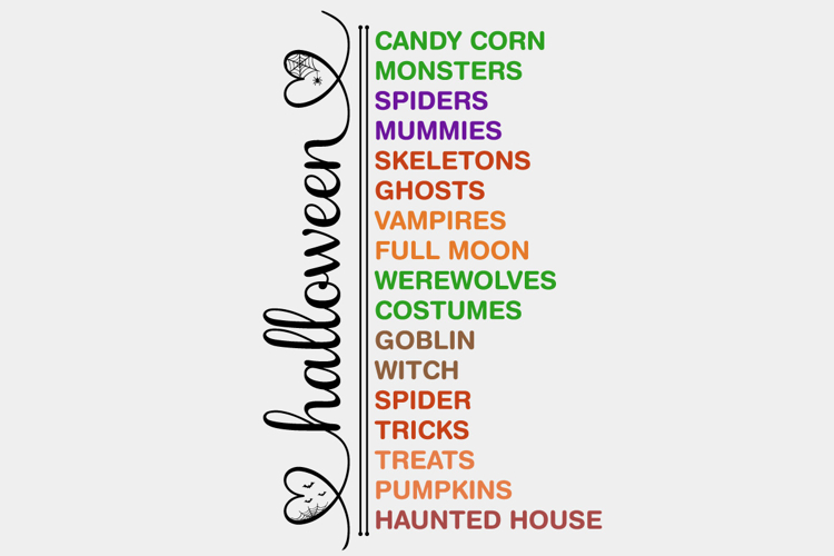 Halloween List SVG, Halloween Modern Farmhouse Sign SVG PNG