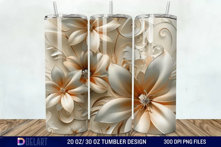3D Floral Tumbler Wrap