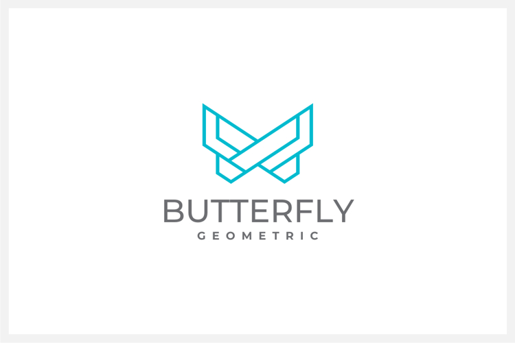 Butterfly Geometric Logo Design Vector Template