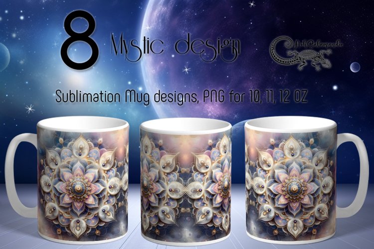 Mystic mandala design | Religion signs Mug Sublimation, PNG example image 1