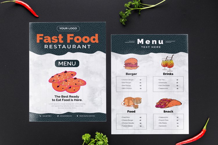 Restaurant Food Menu Layout