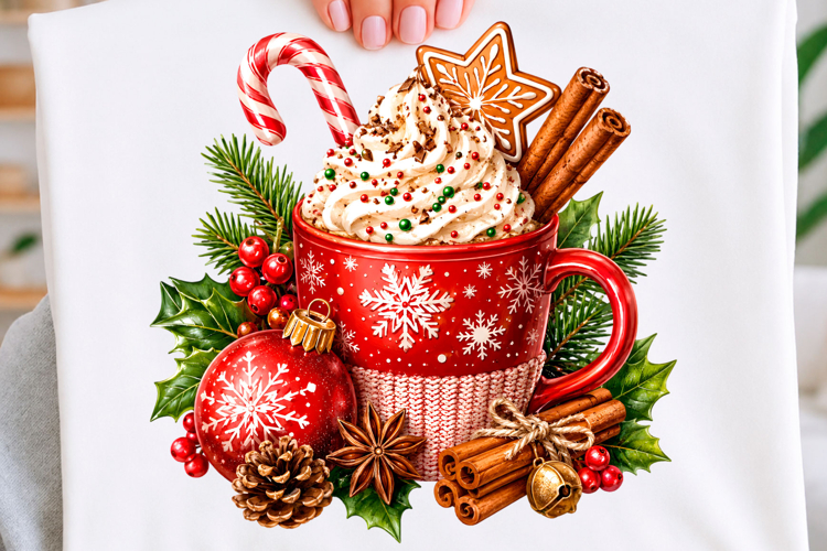 Cozy Christmas Cocoa Mug T-shirt Png