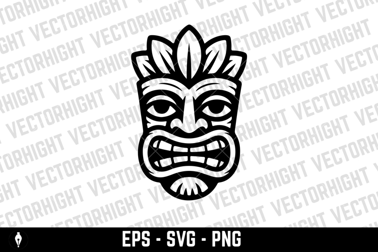 Traditional polynesian tiki idol. Illustration of tribal tik