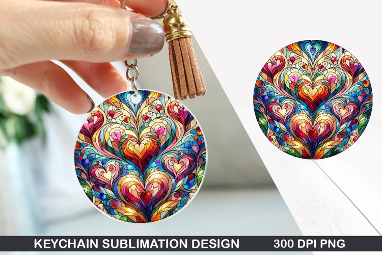 Flower Keychain Sublimation - Spring Keychain PNG Design