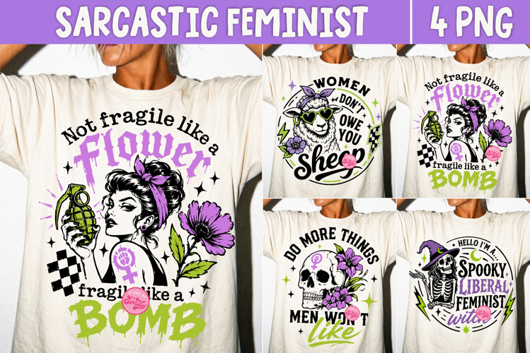 Sarcastic Feminist PNG, Anti Patriarchy Snarky Women