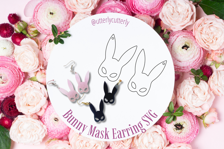 Bunny Mask Earring Laser Cut File- SVG FILE