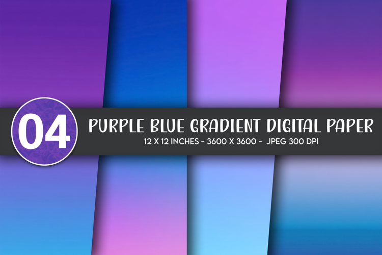 Purple Blue Gradient Digital Paper