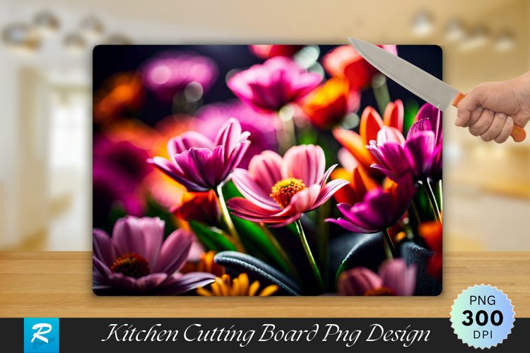 3D Flowers Cutting Board Sublimation Design example image 1