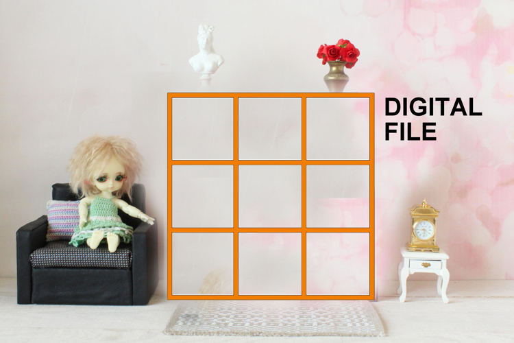 Miniature dollhouse drawer bookcase digital file vector lase