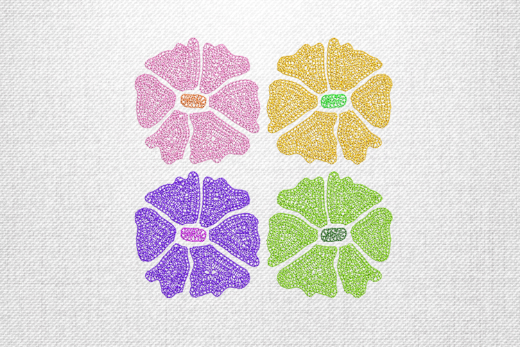 Colorful Floral Set Embroidery Design File