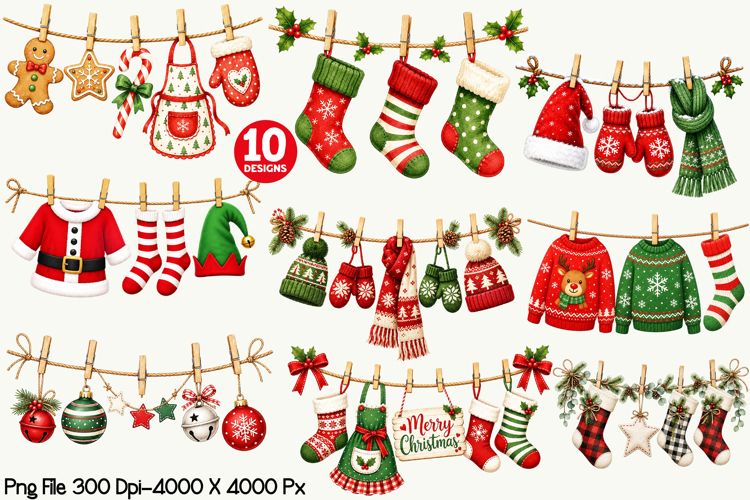 Christmas Pajamas Clipart Image 20
