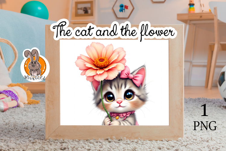 The cat and the flowers