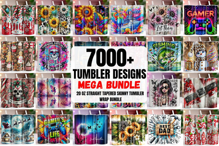 7000 Tumbler Wraps Mega Bundle | Sublimation | Tumblers Wrap
