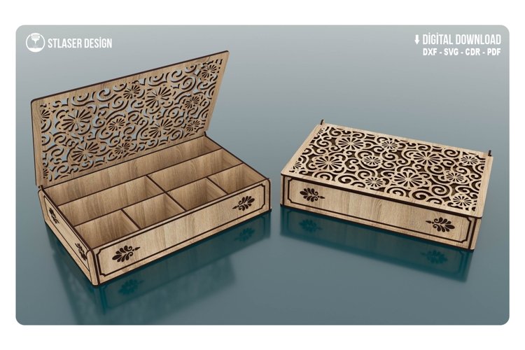 Laser Cut Jewelry Box Svg Files, Wooden Gift Box (2333595)