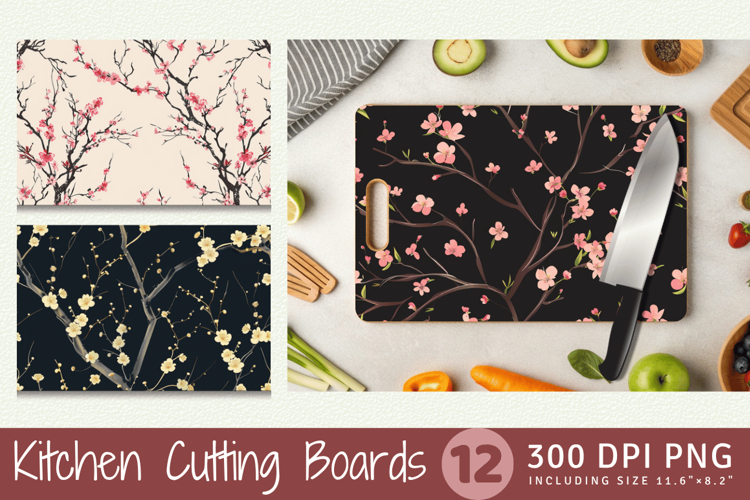 Blossoming Branches Cutting Boards sublimation Design