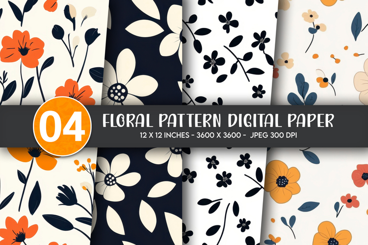 Floral Pattern Digital Paper