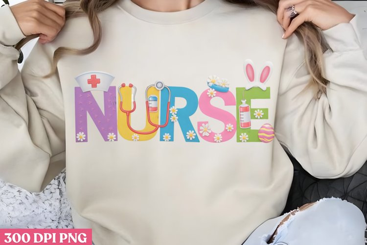 Nurse PNG, Retro Nurse Easter Sublimation P