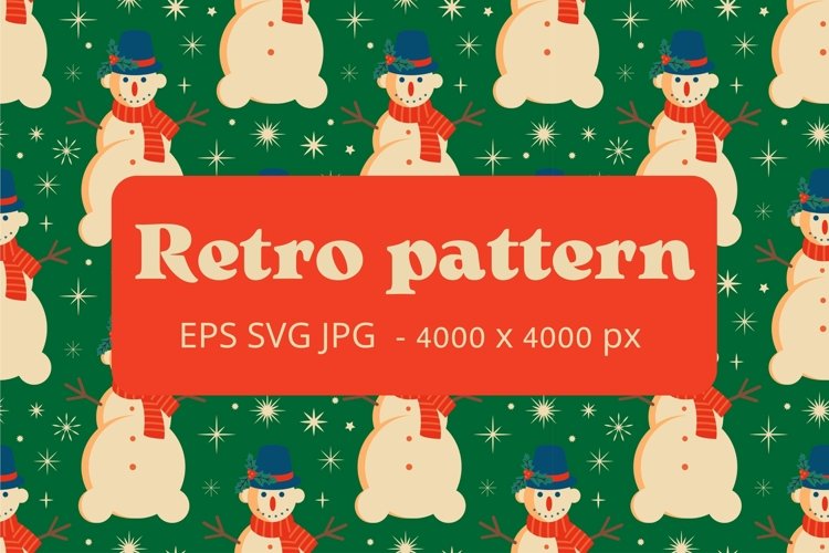 Retro pattern with Snowman's example image 1
