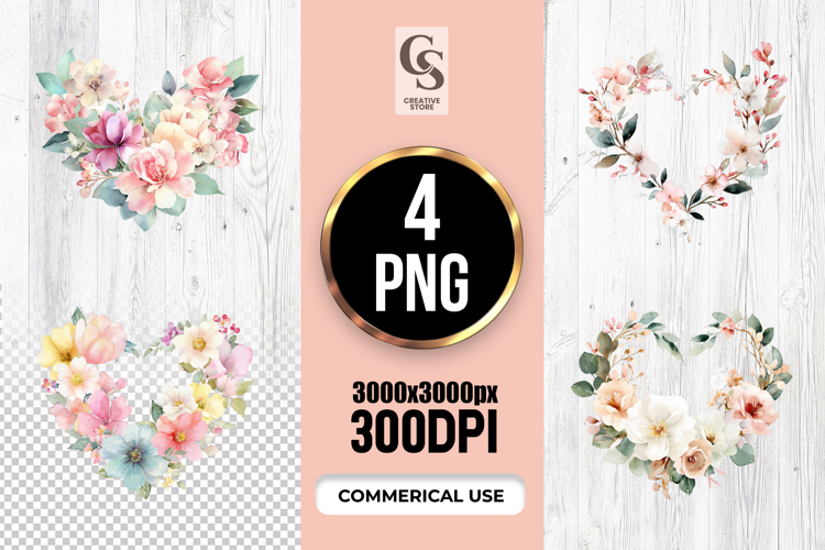 Pastel Watercolor Flower Png Image 15