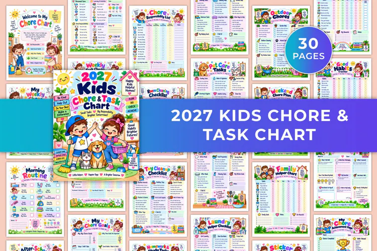 2027 Kids Chore & Task Chart Kdp interiors