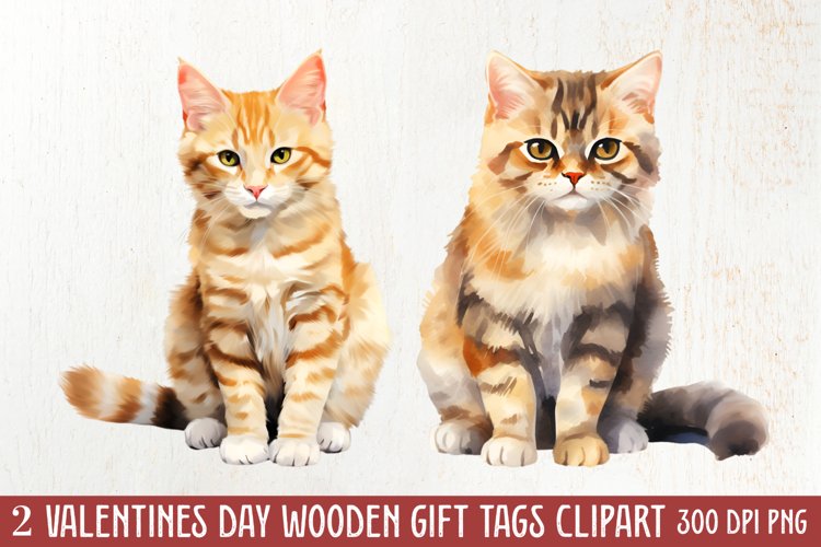 Valentine Cats Clipart, Valentine Pets Clipart