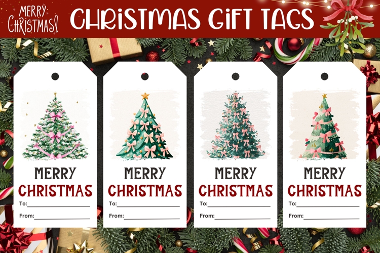 Cute Christmas Tree Gift Tags, Christmas Tags Designs