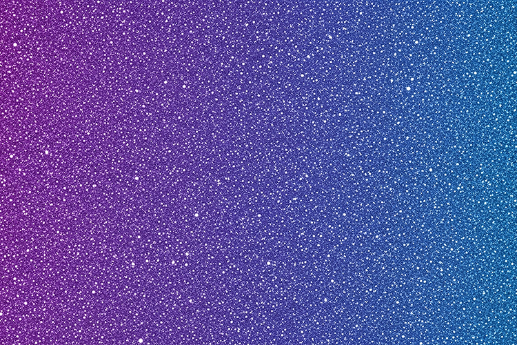 Purple and blue starry night sky with a glittery texture