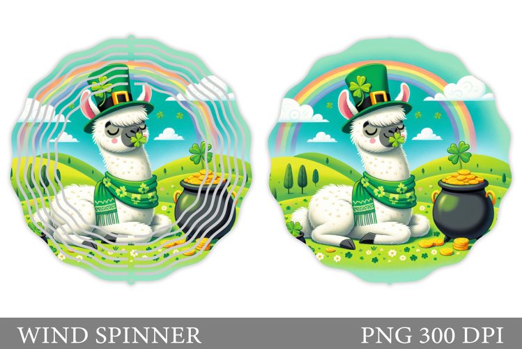 St Patrick Lama Wind Spinner. St Patrick Wind Spinner Design example image 1