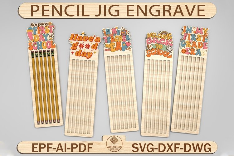 Retro Pencil Jig Engrave Cut File Svg