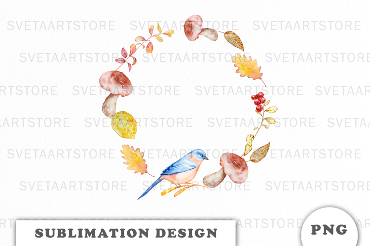 Watercolor Autumn Wreath png